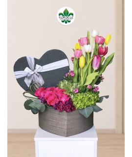 Caja decorada Dulce Tulipan 